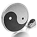 INBLUE Men's Stainless Steel Pendant Necklace Silver Tone Black Yin Yang -With 23 Inch Chain