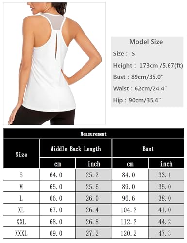 Crewhpo Women's Sports T-Shirt Sleeveless T-Shirts, Mesh Back, Lightweight and Breathable Fitness Top for Yoga Gym Running
