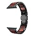 LDFAS Compatible for Apple Watch Band 44mm 42mm, Natural Wood Red Sandalwood Stainless Steel Metal Link Bracelet Strap Compatible for Apple Watch SE Series 6/5/4/3, Black/Gold