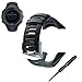 Amytalk Suunto Ambit Watch Band Strap, Soft Black Rubber Watch Replacement Band Watch Strap Accessory Strap for Suunto Ambit 1/2/2S/2R/3 Sport/3 Run/3 Peak, Silver Clasp