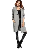 ROMWE Women's Classic Open Front Lapel Long Sleeve Pockets Cardigan Sweater