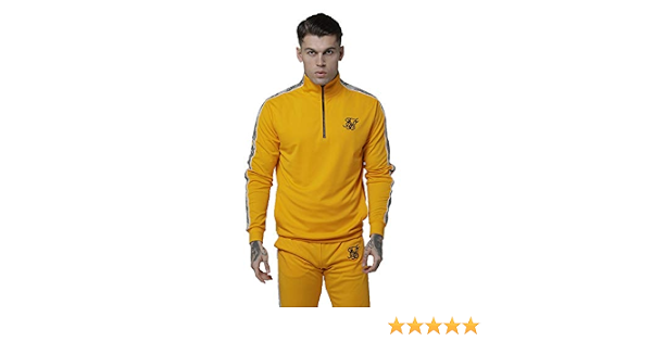 Sik Silk Sudadera Amarilla con Franjas en Mangas Hombre (S): Amazon.es: Ropa