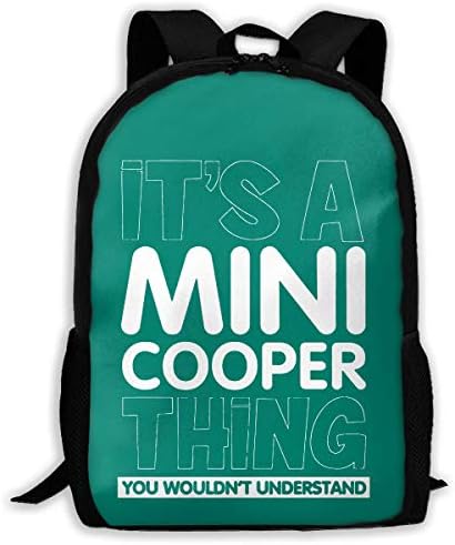 Lightweight Its A Mini Austin Cooper Thing Printed School Backpack Water Resistant Travel Rucksack Bag Laptop Backpack Daypack,17 Inch