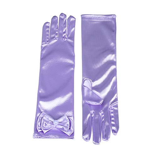 Lusiyu Girl Solid Color Long Elbow Length Formal Pageant Glove (Light purple)