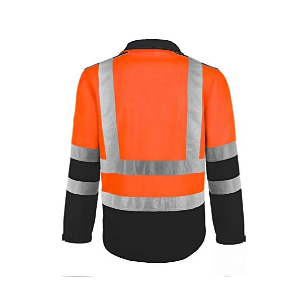 TMGÂ® Warnschutzjacke fÃ¼r Herren | strapazierfÃ¤hig | gefÃ¼tterte Arbeitsjacke Klasse 2 – Bild 4