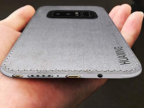 Vaku Luxos® Samsung Galaxy Note 8 Luxico Series Hand-Stitched Cotton Textile Ultra Soft-Feel Shock-Proof Water-Proof Back Cover (Grey)