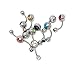 yueton Pack of 10 Stainless Steel Crystal Rhinestone Barbell Navel Belly Ring Button Bar Body Piercing Jewelry