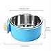 Joyoldelf Dog Bowl Feeder Pet Puppy Food Water Bowl, 2-in-1 Plastic Bowl & Stainless Steel Bowl, Mountable Cat/Rabbit/Bird/Hamster/Shitzu/Ferret Food Basin Dish Perfect for Crates
