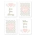 Sweet Jojo Designs Blush Pink, Gold and White Polka Dot Heart Wall Art Prints Room Decor for Baby, Nursery, and Kids for Amelia Collection - Set of 4 - Love You Always, Follow Your Heart
