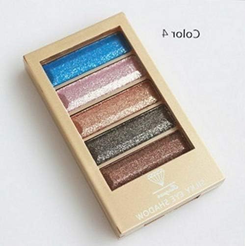 Kaputar Bright 5 Color Cosmetic Glitter Eyeshadow Makeup Eye Shadow Palette + brush New | Model MKPBRSH - 2575 |