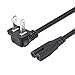 CableCreation 6 Feet 90 Degree 2-Slot Polarized Power Cord, 18 AWG Angled IEC320 C7 to NEMA 1-15P Power Cable, 1.8M/Black primary