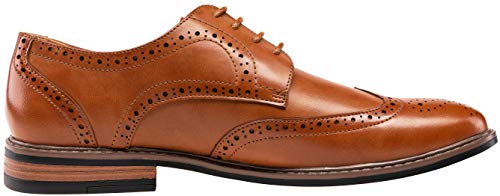 VEPOSE Men's Dress Shoes Classic Brogue Oxford Business Wingtip Shoes(10,Brown)