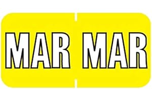 Doctor Stuff - File Folder Month Labels, March, Sycom End Tab Match - SYET Series Stickers, Yellow, 3/4" x 1-1/2", 252/Pack