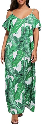 Long Dresses, FORUU Womens Floral Printed Off Shoulder Summer Beach Sling Loose