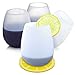 SENHAI Set of 4 Silicone Wine Glasses 12oz, Dishwasher Safe Unbreakable Party Cups/Drinkware Set for: BBQ, Pool, Camping & Picnics- with 4 Silicone Glasses Mat
