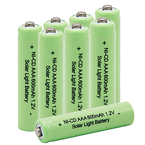 QBLPOWER AAA NiCd 1.2V 600mAh Triple A Rechargeable Battery Cell for Outdoor Garden Landscaping Solar Lights Lamp (8 PCS)