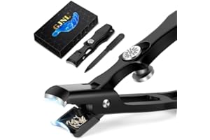 GJNL German Nail Clippers for Men Thick Nails, Large Wide Jaw Opening Toenail Clippers for Seniors with Catcher - Heavy Duty Stainless Steel No Splash Fingernail Clippers Cutter w Storage