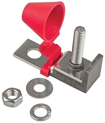Bay Marine Supply - 30A-300A MRBF Terminal Fuse Block (Fuse Not Included) - Single or Dual Studs 5/16" (M8) Compact High-Amp for Marine Rated Battery Fuse - 58V DC Maximum IP66