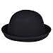 VBIGER Women Woolen Roll-up Brim Fedora Bowler Hat (Black)