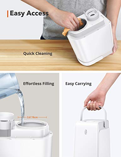 4L Quiet Humidifiers for Large Room,Ultrasonic Cool Mist Humidifiers with Humidistat,Plants humidifier indoor,Easy Use,LED Display,Sleep Mode,Large Room Humidifiers for Bedroom/Home, White