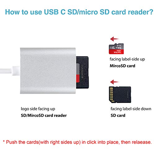 image for USB C to SD/Micro SD Card Reader, avedio links 2-in-1 USB Type C Memor