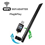 WiFi Adapter 600mbps，Techkey Wireless USB Adapter Dual Band 2.4GHz/5.8GHz LAN Card 802.11ac Network Card for Desktop Laptop PC Support Windows 10/8.1/8 / 7 / XP/Vista/Mac OS 10.6-10.14 Mojave
