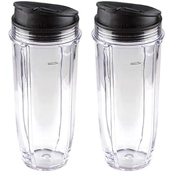 Replacement Nutri Ninja 32 Oz. Large Cup & Sip Seal Lid Model 407KKU641 408KKU641 (2 pack)