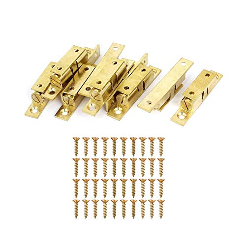 LOOTICH Brass Door Double Ball Tension Catches 50mm for Cabinet Kitchen Bathroom Cupboards Wardrobes Roller Latches Silent Locks Stopper (10 Pcs)
