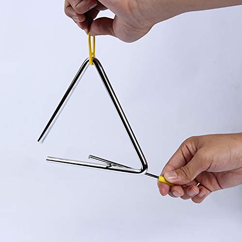 4-Pack Music Triangle Instrument, Magnoloran Steel Rhythm Musical Percussion Triangle Instruments with Strikers for Early Preschool Education (4 Sizes - 4,5,6,7 Inch)