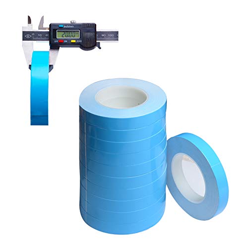 Nicelux 20mmx10 Meters 0.3mm Thickness Double Side Adhesive Thermal Conductive Tape for Heat Sink of LED Light,PC and More, Electrically Insulated,1 Reel Pack