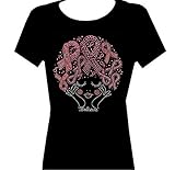 Rhinestone Breast Cancer Ribbon Believe Top Shirt Cure T Shirt. Size: S to 3xl