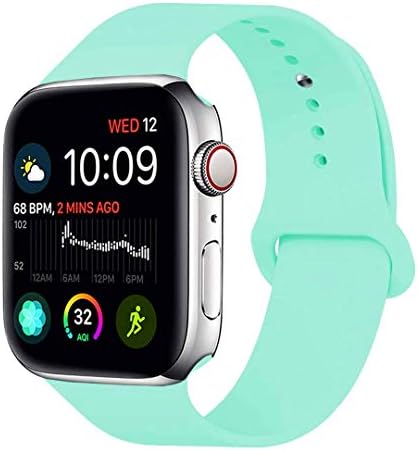 for Apple Watch Band, Foureight Durable Soft Silicone iWatch Strap Replacement Sport Band for Apple Watch Band Series 3 Series 2 Series 1 Sport, Edition (Mint Green, 40mm(38mm) S/M)