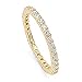 Oxford Diamond Co Stackable CZ Eternity Style Wedding Band Yellow Gold Plated .925 Sterling Silver sz 6
