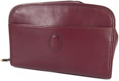 Amazon カルティエ セカンドバッグ ボルドー色 赤茶 レザー クラッチバッグ Cartier 中古 Cartier カルティエ シューズ バッグ