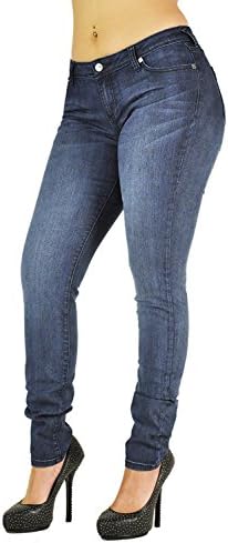 Poetic Justice Curvy Women's Blue Stretch Denim Basic Skinny Hipster Jeans