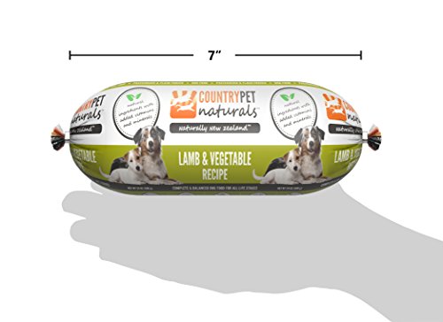CountryPet Naturals Pasteurized Frozen Dog Food, 1.5 lbs, Lamb and Vegetable Recipe, 16 Rolls (24 lbs Total), Made in New Zealand