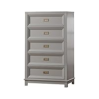 InRoom Furniture Designs - Abella Dove Grey Finish Wood 5 Drawer Chest