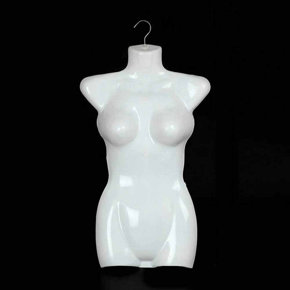 AxssjS Plastic Half Body Female Mannequin Swimwear Underwear Non-slip Clothing Form Display Rack - White