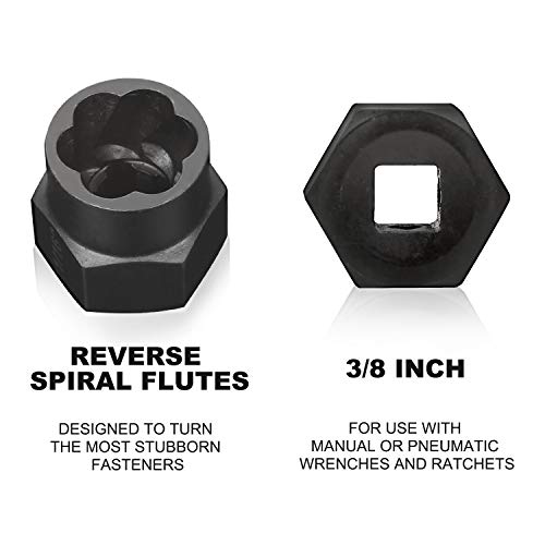 Hromee Impact Bolt Nut Remover Set, 13 Pieces Stripped Bolt and Damaged