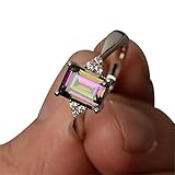 iLH Clearance Rings,ZYooh Women Princess Cut Mystic Rainbow Rings Engagement Diamond Rings Jewelry Gift (Rainbow, 8)