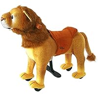 mofawangzi Saddle-Less Rocking Ride on Mini Toys Walking Horse Cycle Toy with Wheels and Foot Rest Without Battery or Electricity Mechanical for 3-5 Age (Lion)