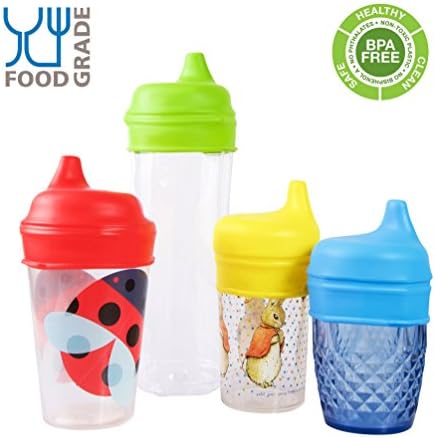 Tiny Angel 4-Pack Silicone Sippy Lids /Tops ~ 100% Safe ~ For Any Cup