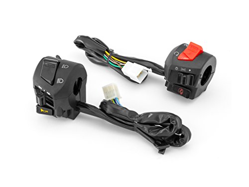 Universal Motorbike Switchgear Control Kit for 22mm 7/8" Handlebars - Complete DIY Set for Cafe Racers, Scramblers and More (Plastic)