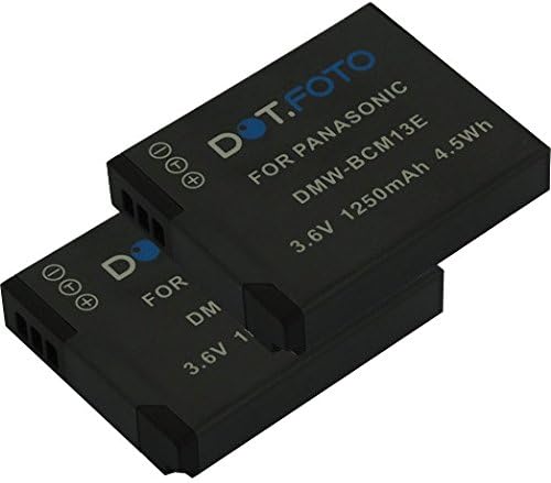 2 x Dot.Foto DMW-BCM13, DMW-BCM13E Premium 3.6v / 1250mAh Rechargeable Battery for Panasonic Lumix DMC-FT5, FT6 / LZ40 / TZ37