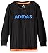 adidas Little Boys' Performance Logo Long Sleeve Tee Shirt, Caviar Black, 7X