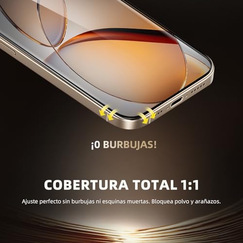 Película protectora de pantalla de vidrio 9h + de 3 piezas para iPhone, vidrio templado súper duro [resistente a la rotura de grado militar] con herramientas de instalación fáciles actualizadas (16pro max)