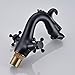 Rozin Dragon Shape Bathroom Sink Faucet 2 Knobs Vanity Basin Mixer Tap Oil Rubbed Bronze
