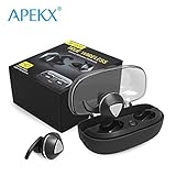 APEKX Mini True Wireless Bluetooth V4.2 Stereo Surround Sound In-Ear Sports Headphones, Earbuds, Earphones, Headsets with Mic, Charging Box for iPhone, Samsung, IOS, Android