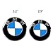 ORFORD Emblem for BMW, Replacement for Front 82mm and Rear 74mm BMW Emblem Badge for BMW 3-Series, 5-Series, 6-Series, 7-Series, X1, X3, X5 Blue & White