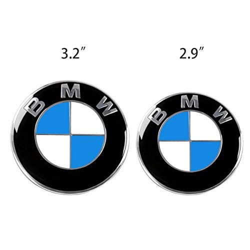 ORFORD Emblem for BMW, Replacement for Front 82mm and Rear 74mm BMW Emblem Badge for BMW 3-Series, 5-Series, 6-Series, 7-Series, X1, X3, X5 Blue & White - Thumbnail 4